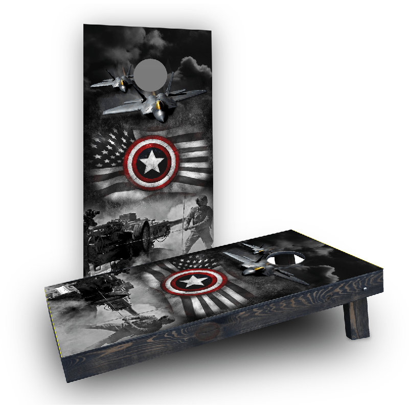 Armed Forces Light Weight Cornhole Game Set, All Weather Plastic Resin