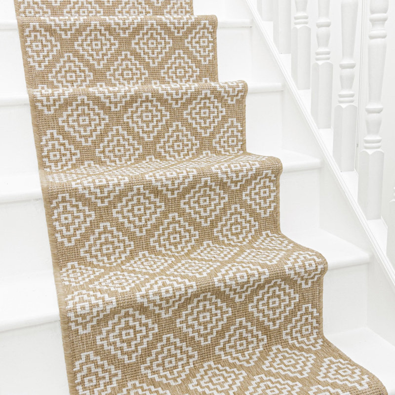 Stair Runner Geometric Shapes Flatweave Area Rug, Runner 60 x 450 cm