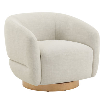 Upholstered Swivel Barrel Accent Arm Chair