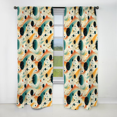 Cosmic Landscape I - Abstract Curtain - Blackout Geometric Shapes Curtain - 1 Panels