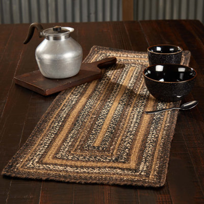 Birtwhistle Jute and Cotton Geometric Table Runner