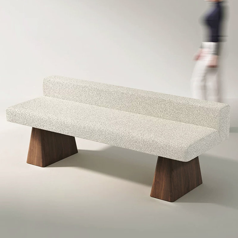 Banc rembourré Modern, Blanc: H 25,59 po x l 47,24 po x P 23,62 po