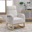 Chaise berçante à haut dossier en peluche avec poches latérales l 27,6 po