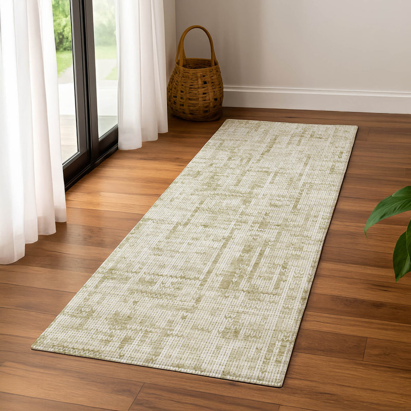 Tapis de qualité supérieure lavable à la machine Mayfield AMF2130, Tapis de couloir 2 pi 3 po x 7 pi 6 po, Beige