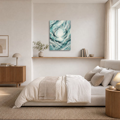 Tableau sur toile géométrique en cristal aux facettes turquoise