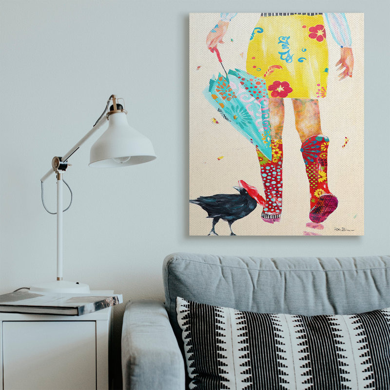 «Walking In Rainboots», Toile tendue, H 48 po x l 36 po
