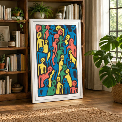 Crowded Collective Expressionism - Wrapped Canvas