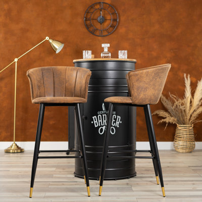 Blanchester Upholstered Counter Stool with Metal Frame