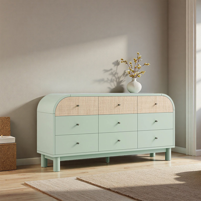 Multi Drawer Solid Ash Wood Sideboard