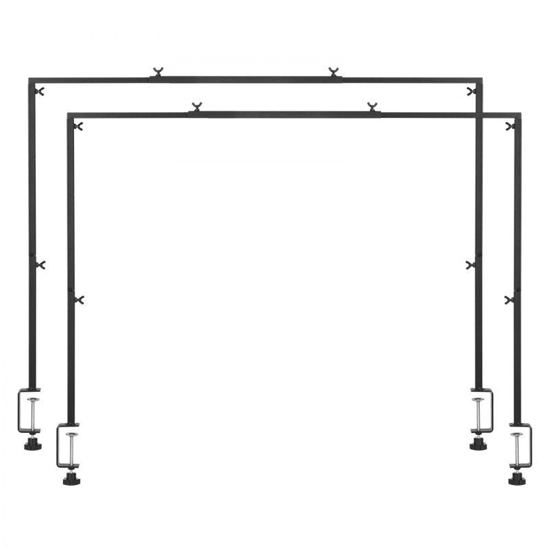 Over The Table Rod Stand Metal Arch Frame 28"-98" L Adjustable Clamp Decor, Black