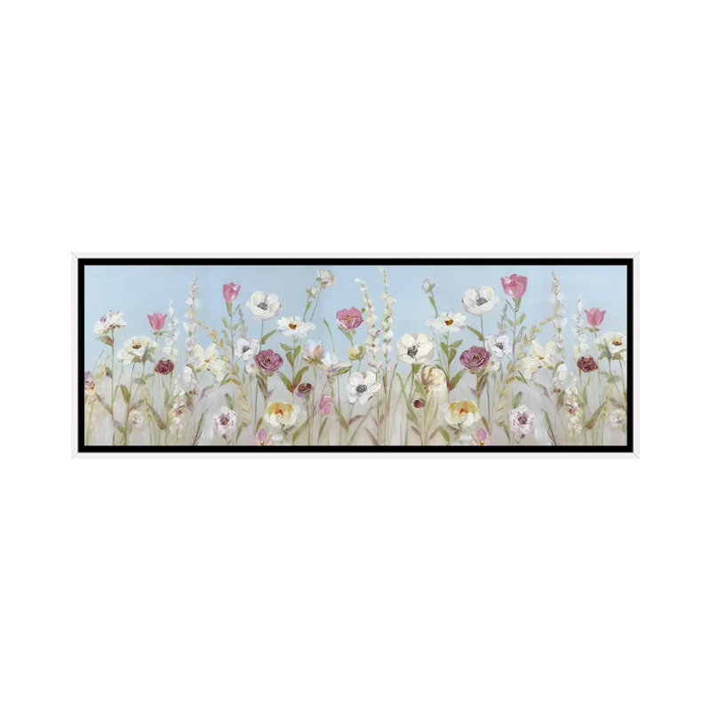 «Spring Blooms» par Sally Swatland, reproduction d'art panoramique sur toile, Toile blanche encadrée