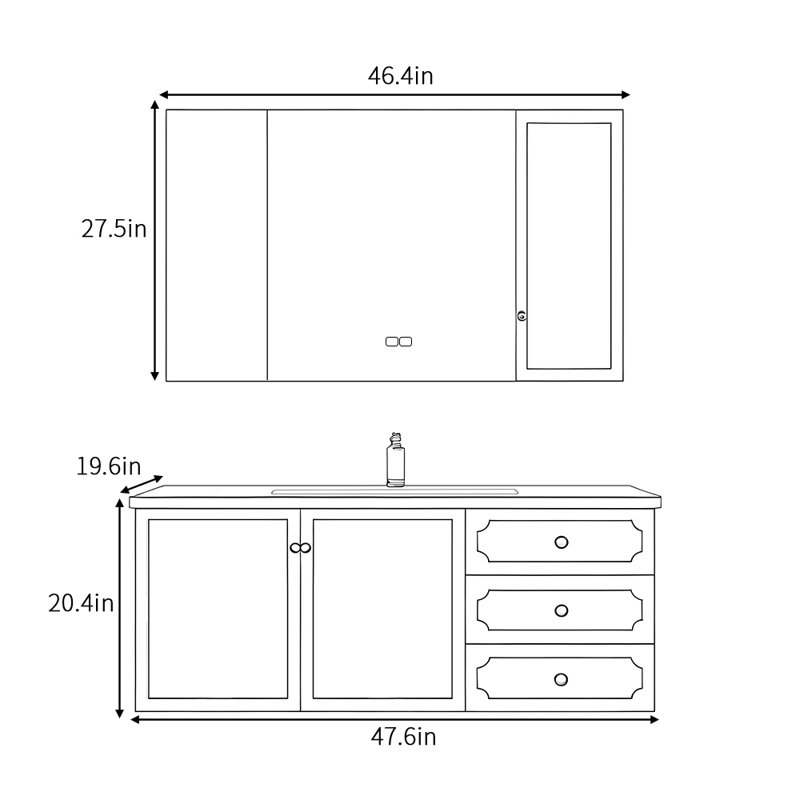 Nordic style modern simple bathroom cabinet