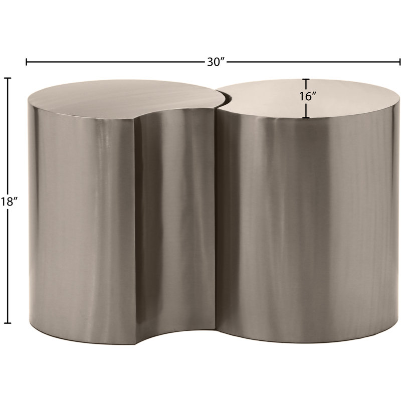 Ensemble de table de bout Ismah, H 18 po x l 30 po x P 16 po, Argent