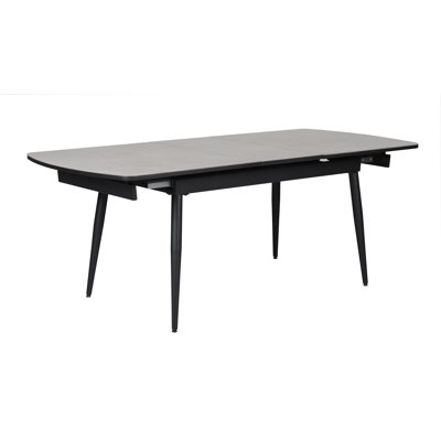 Benedick Extendable Glass Top Metal Base Dining Table