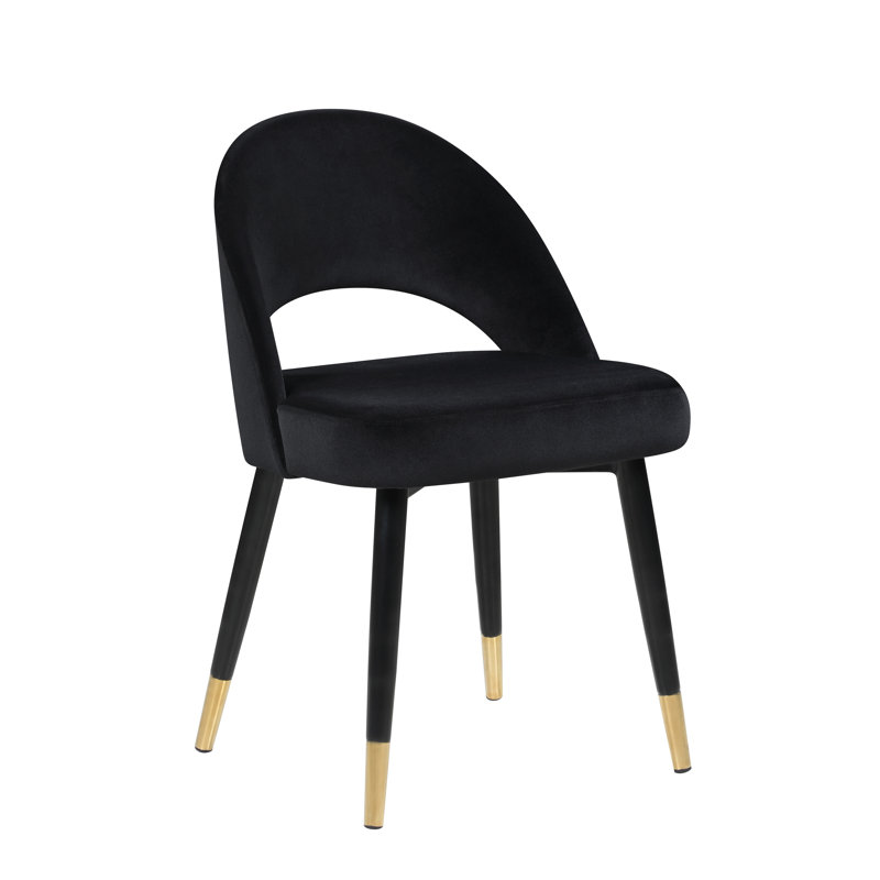 Ensemble de 2 chaises d'appoint rembourrées Zagora, Noir, noir, noir, noir