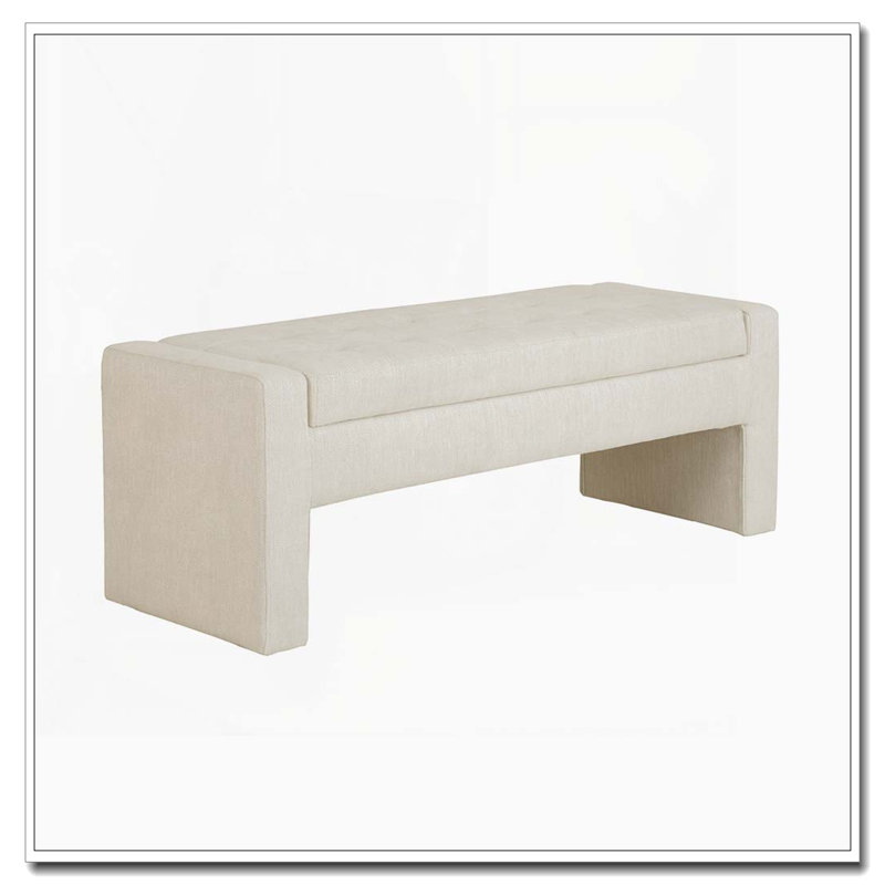 Banc de rangement à fermeture douce avec dessus capitonné