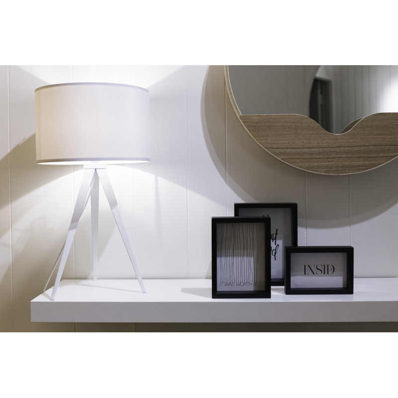 Tripod Table Lamp, White, White