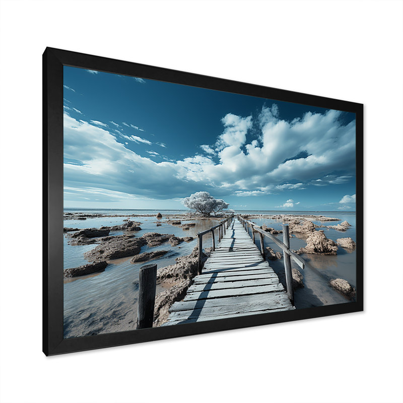 «Renfrow - Beach & Ocean», reproduction d'art sur toile, Cadre simple noir, H 12 po x l 20 po x P 1 po