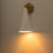 Modern 1-Light Adjustable Wall Sconce, Brass-Toned Iron Bracket with Matte White Perforated Metal Cone Shade