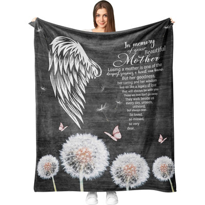 Cadeaux commémoratifs pour la perte de la mère, cadeaux de deuil, cadeaux de sympathie pour la perte de la maman, couverture commémorative du chagrin de maman 40 po x 50 po, cadeau du souvenir pour la perte