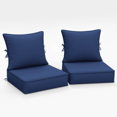 Braun Outdoor Cushions 22X22X4 Patio Chair Cushions Indoor/Outdoor Seat And Back Cushion, Cushions Only (Set Of 2)