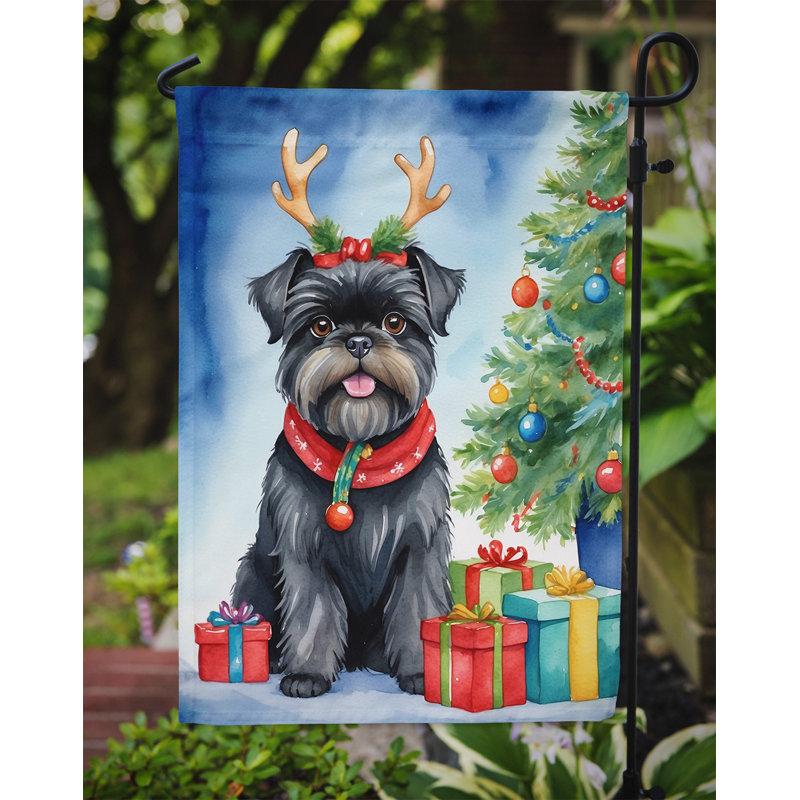 Drapeau de Noël renne de jardin, Affenpinscher