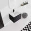 Meuble-lavabo mural 24 po avec lavabo en céramique et porte d'armoire à fermeture en douceur, ensemble KD