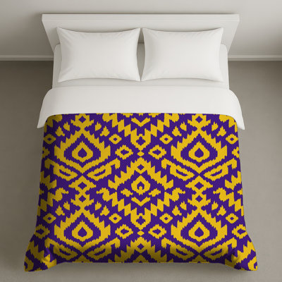 Yellow Purple Ikat Pattern Duvet Covers