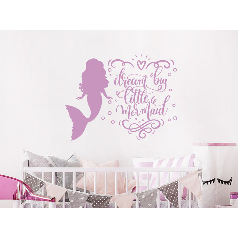 Autocollant mural Dream Big Little Mermaid, Lilas