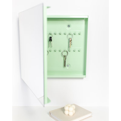 Metal Wall Organizer with Key Hooks