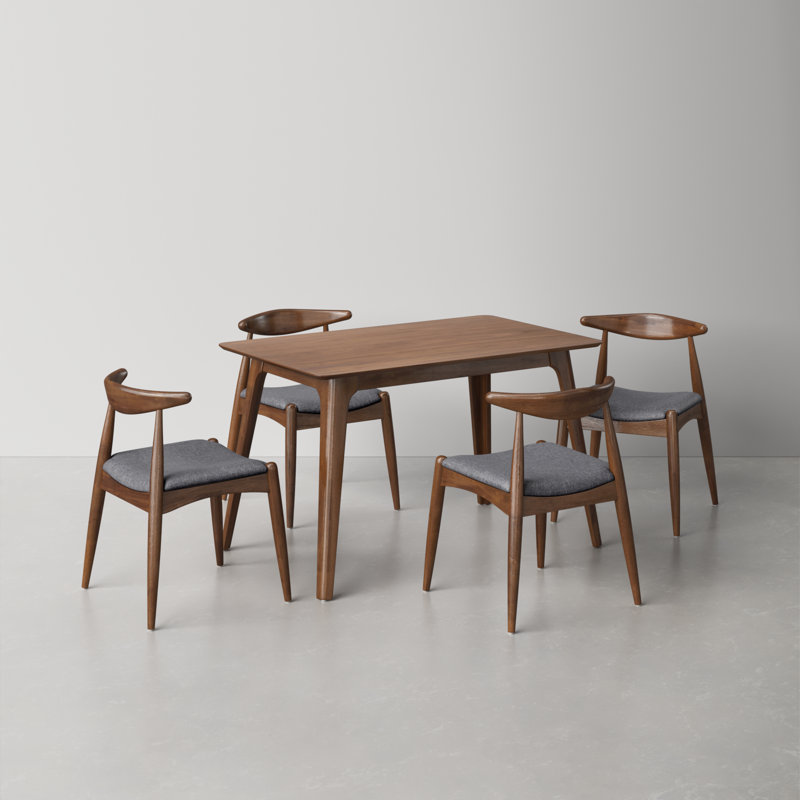 Millie 4 - Person Four Leg Dining Set, Charcoal