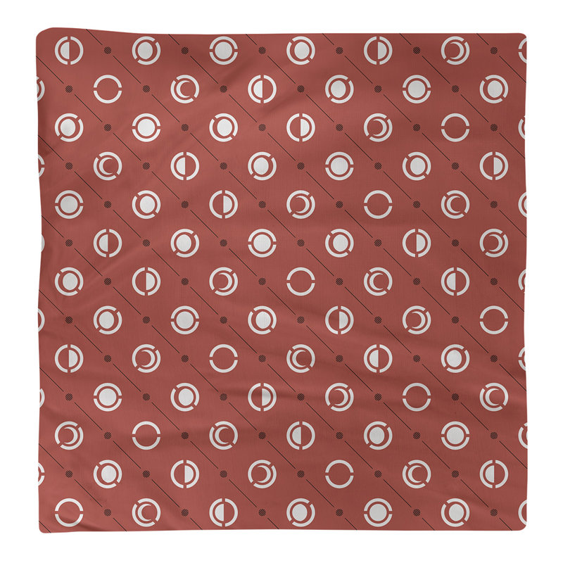 Serviette de coton deux couleurs en lune à phases Noira Gothard, H 0,1 po x l 10 po x P 10 po, Rouge / Noir, Polyester sergé