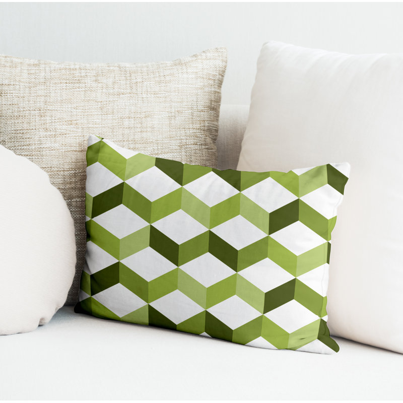 Housse et insert de coussin rectangulaire en polyester pour l'intérieur et l'extérieur, Vert