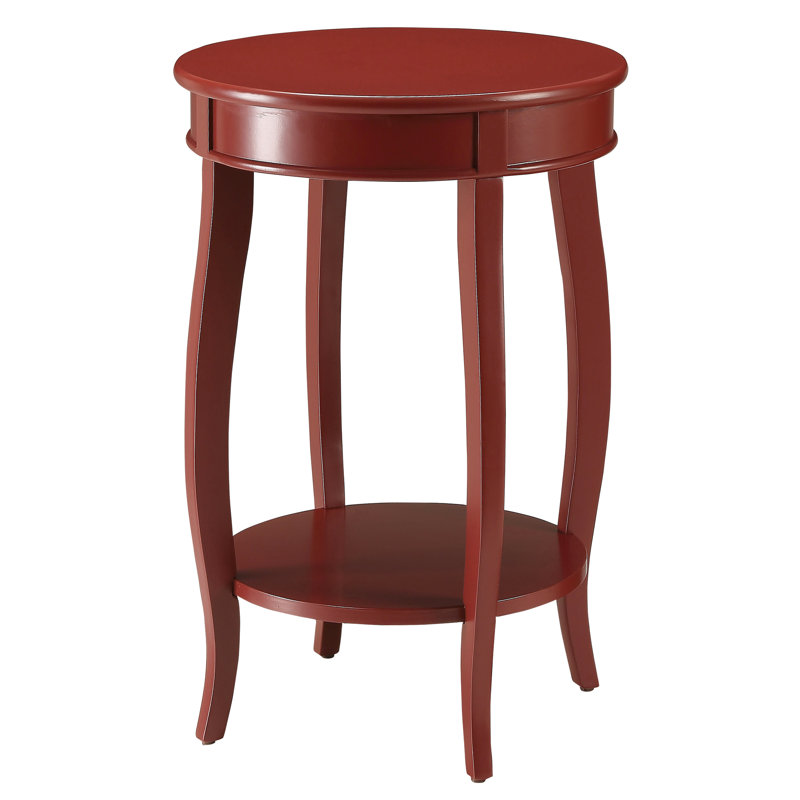 Table d'appoint en bois rouge avec tablette inférieure - respire la grâce et la classe conçue pour durer, Rouge