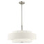 Flaire 5-Light Dimmable Steel Drum Chandelier with Linen Blend Shade-1875421391-1875421376