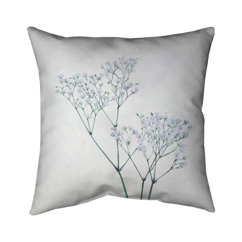Baby's-breath flowers - 18"x18" Throw pillow - Poly twill - Print on demand