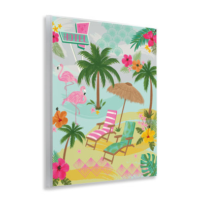  "Tropical Palms Resort", art mural sur bois par Lisa Perry White