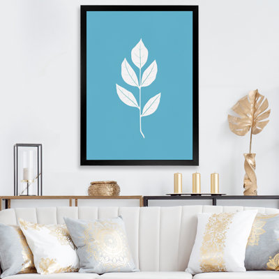 «Delicate Essence White Minimal Leaves» sur impression sur toile