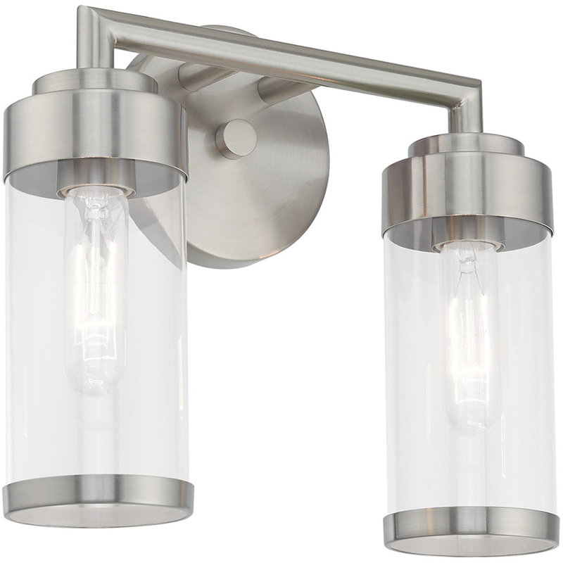 Éclairage pour meuble-lavabo à 2 lumières Beggio, Nickel brossé
