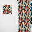 Chevron obscurcissant géométrique à chevrons géométriques rouge clair et bleu clair - 1 panneau-107610993