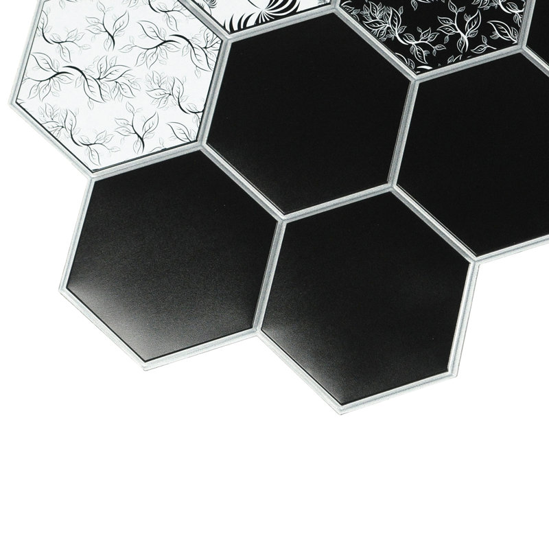 Panneau mural en vinyle l 38 po x l 19 po noir Falkirk 3D