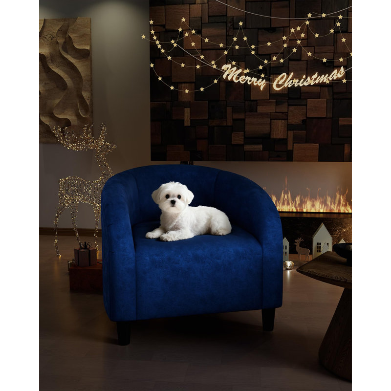 Fauteuil Sherpa Accry, Velours marine