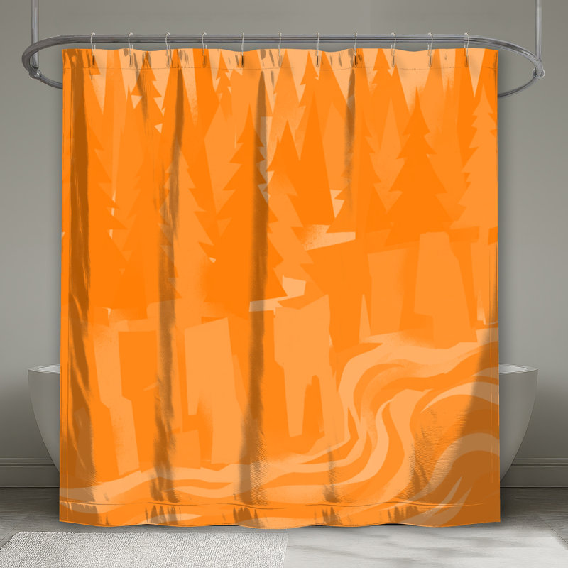 Rideaux de douche Pine River, L 70 po x H 72 po, Orange moyen / orange clair