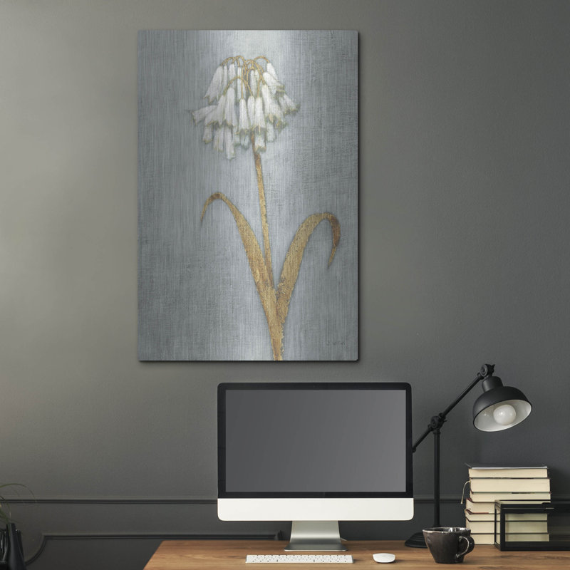 Art mural en métal Winston Porter «Shimmering Summer 2 Soft Grey C» par James Wiens, H 36 po x l 24 po