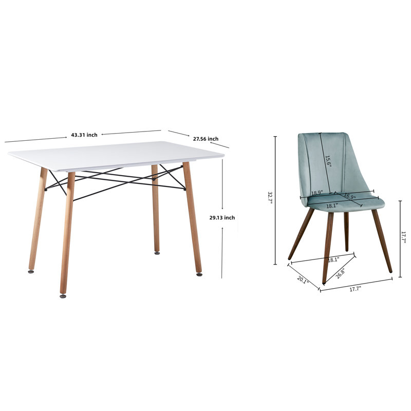 Ensemble repas pour 4 personnes Germarion, Vert lac / brun