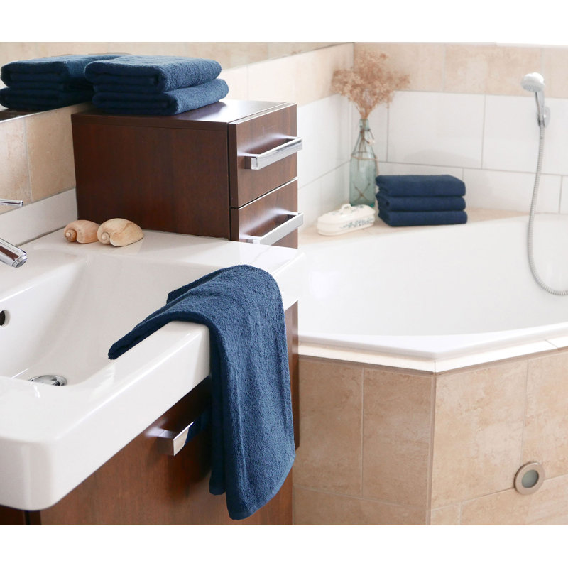 Midweight Hand Towel, Navy Blue