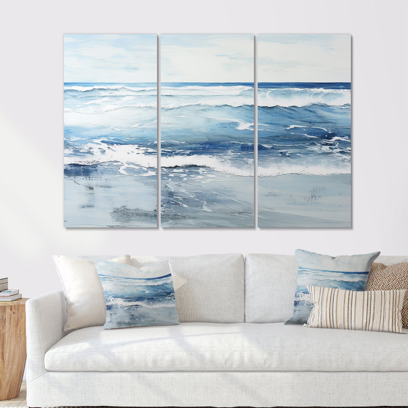 Pruden - Ensemble d'art mural plage, Toile tendue, H 32 po x l 48 po x P 1 po