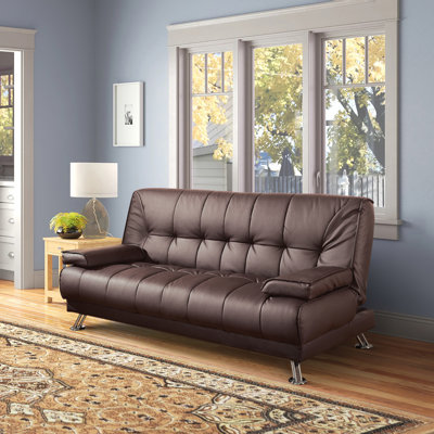 76.5'' Faux Leather Sleeper Sofa