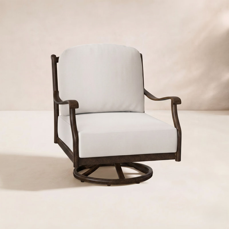 Fauteuil à bascule pivotant Casa, Toile spa Sunbrella®, Blanc patiné