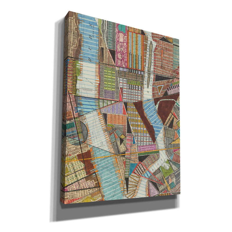 «Modern Map of New York II» par Nikki Galapon, art mural sur toile, H 16 po x l 12 po x P 0,75 po